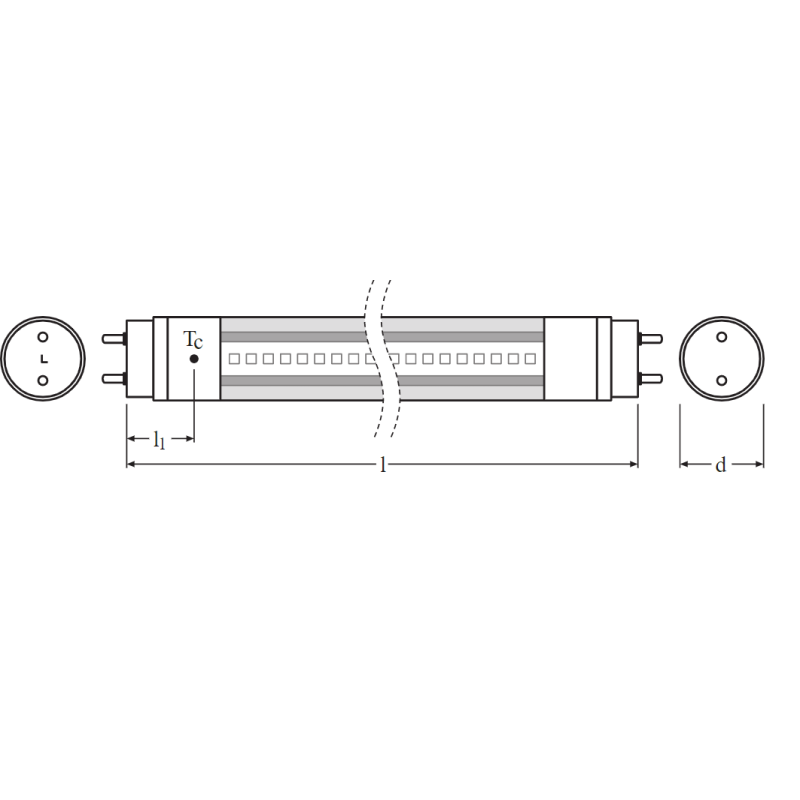 Лампа трубка LED 8W 600mm 220V 900lm 6500K G13 одностороннее подключение [4058075817838] OSRAM SubstiTUBE T8