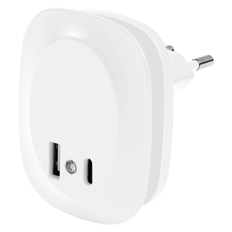 Ночник 12.5W 220V 9lm 3000K 58x70x60mm [4099854088513] Ledvance Lunetta Edge USB A&C с датчиком освещенности