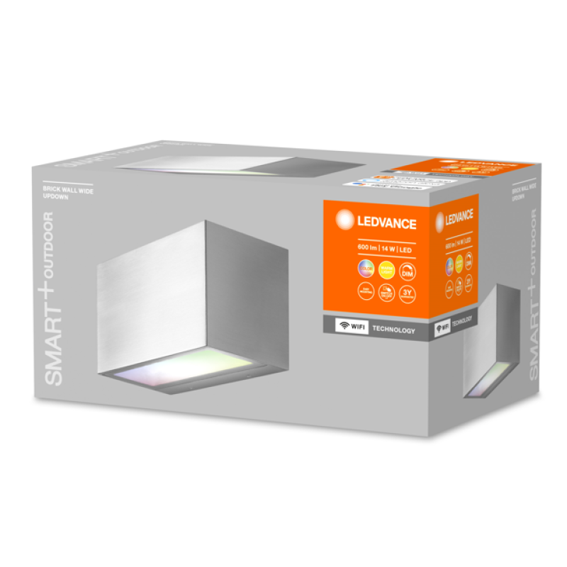 SMART уличный светильник 14W 220V 1350lm 3000K RGB WIFI 75х85х145mm [4058075564442] Ledvance Brick Multicolor