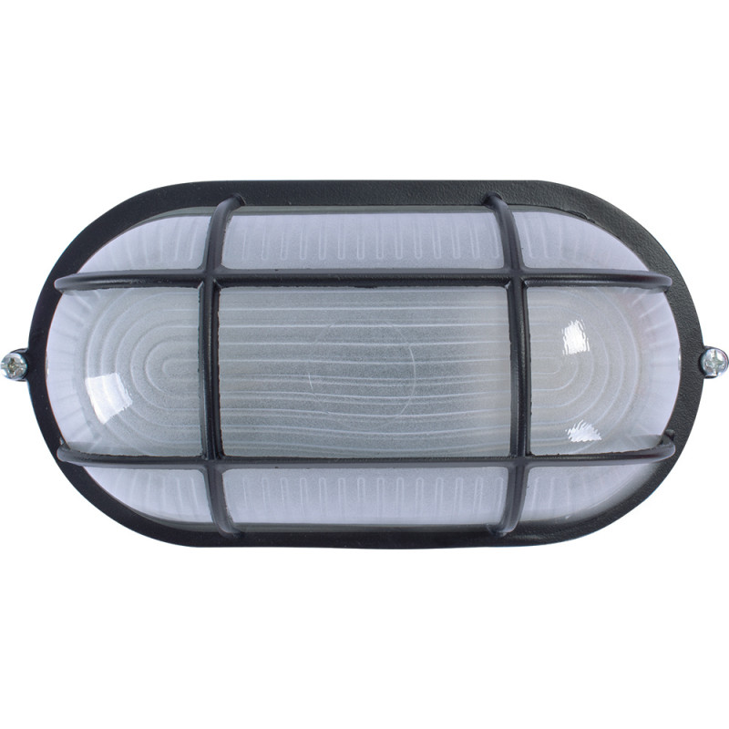 Світильник 100W 230V E27 IP54 овальний 283х130х162mm чорний [l002030] E.NEXT e.light.1403.1.100.27.black