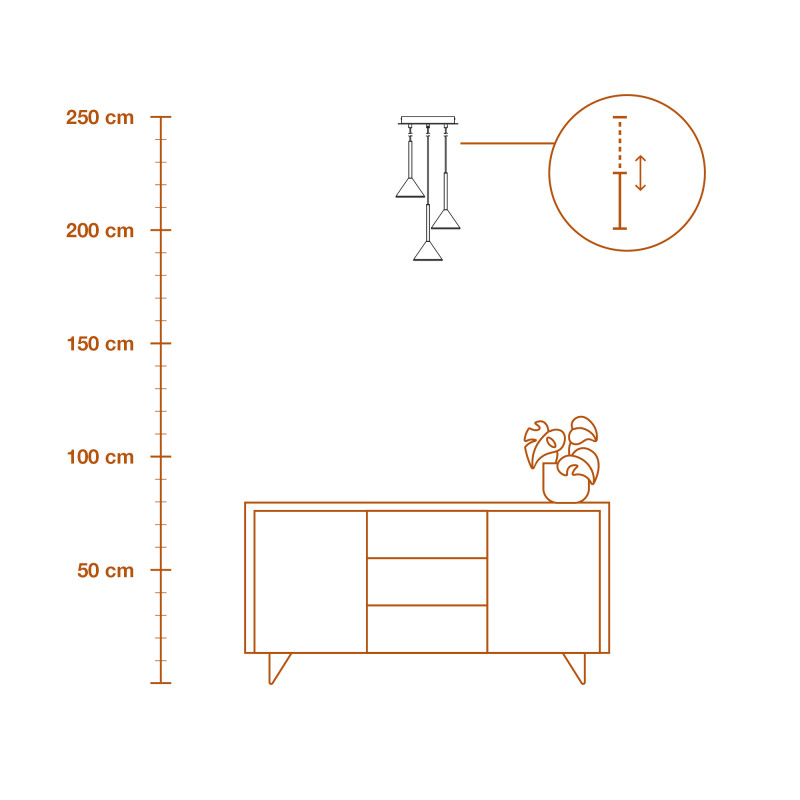 LED Светильник подвесной 13W 230V 500lm 3000K 290x1500mm [4099854460418] Osram DECOR FUJI 3XPENDANT PL
