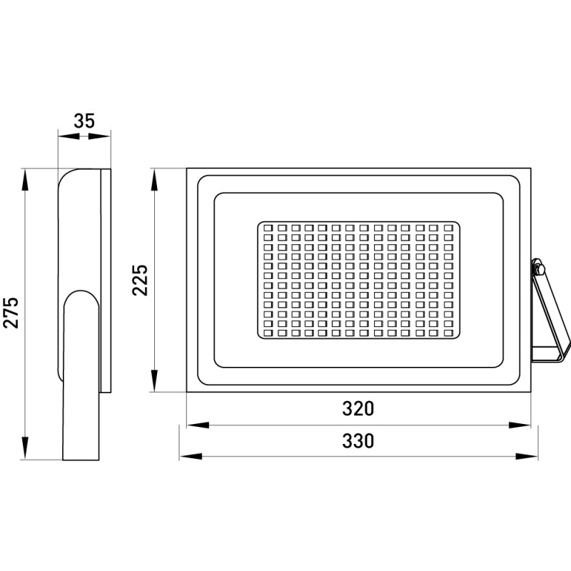 Прожектор LED 150W 220V 12000lm 6000K IP65 320x35x225mm [l0790006] E.NEXT e.LED.flood.stand.150.6000