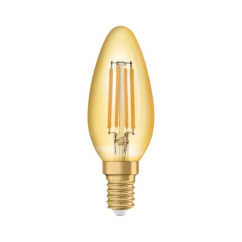 Лампа светодиодная 4W 220V 410lm 2400K E14 филаментная 35x100mm [4099854091476] OSRAM Vintage 1906 Classic B 35 Gold