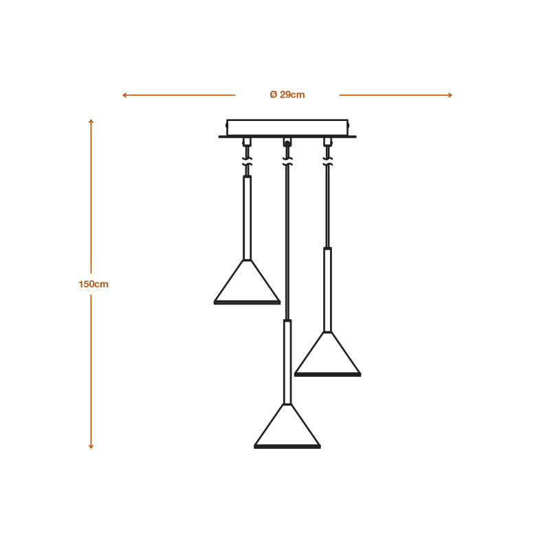 LED Светильник подвесной 13W 230V 500lm 3000K 290x1500mm [4099854460418] Osram DECOR FUJI 3XPENDANT PL