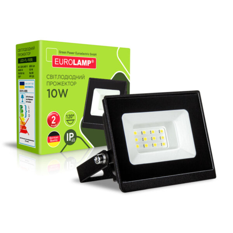 Прожектор LED 10W 230V 850 6500K IP65 92x26x61mm [4262380663350] LED-FL-10(B) EUROLAMP