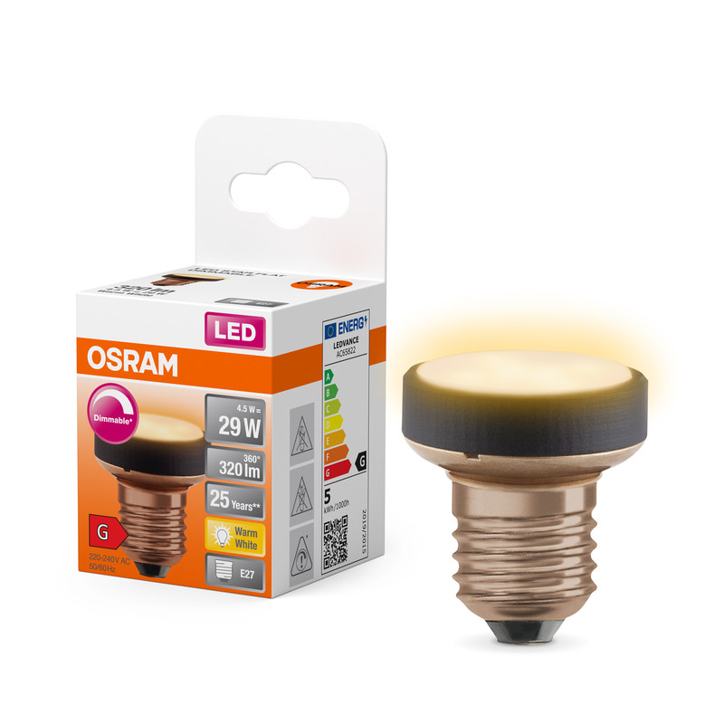 Лампа світлодіодна 4.5W 220V 320lm 2700K E27 DIM 43x46mm плоска [4099854356926] OSRAM LED FLAT 29