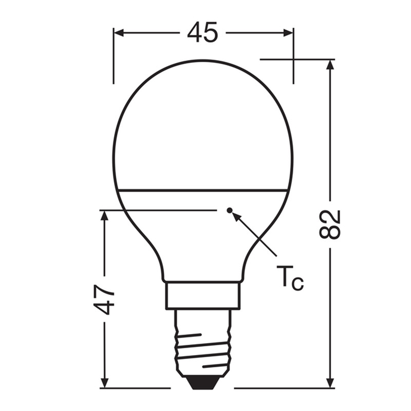 Лампа светодиодная 7W 230V 1055lm 3000K E14 45x82mm шар [4099854547539] LED VALUE CL P75 OSRAM