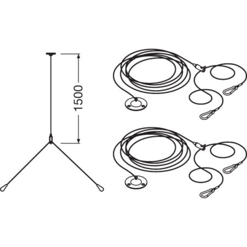 Підвіс для світлодіодної панелі з тросом 1,5м [4058075402928] Ledvance PANEL Suspension Kit