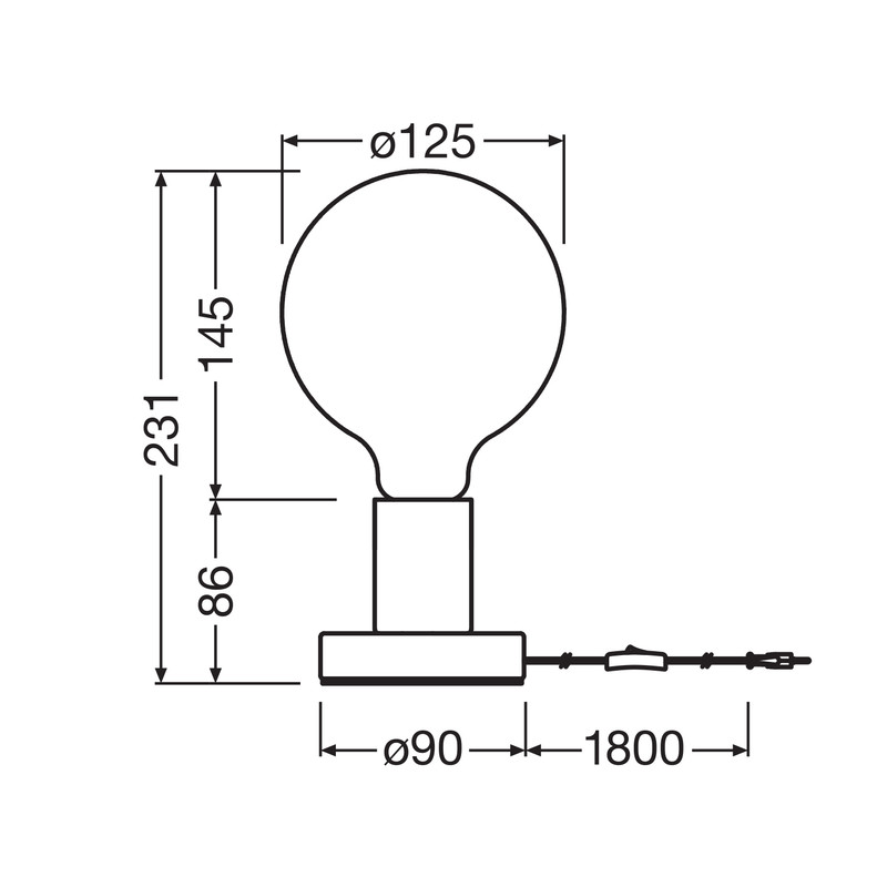 Настільна лампа 1,2W 230V 60lm 2100K E27 125x231mm Hello [4058075853225] Vintage 1906 Letter Table Osram