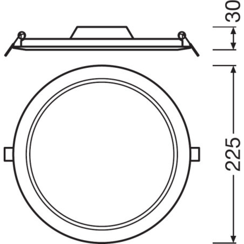 Вбудований LED світильник 18W 220V 1530lm 4000K ⌀225mm IP20 білий [4058075079113] Ledvance DL Slim DN210