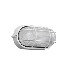 Светильник 60W 230V E27 IP54 овальный с решеткой 212х105х80мм белый [LNPP0-1402-1-060-K01] НПП1402 УЕК