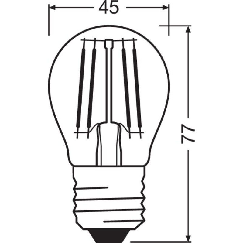 Лампа светодиодная 5.5W 220V 806lm 2700К E27 45х77mm груша [4058075434882] LED Retrofit CLASSIC P OSRAM
