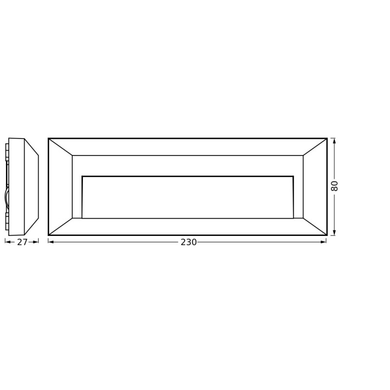 Уличный LED 1,9W 230V 85lm 3000K IP65 230x27x80mm [4099854444944] Osram Style Ivan Wall
