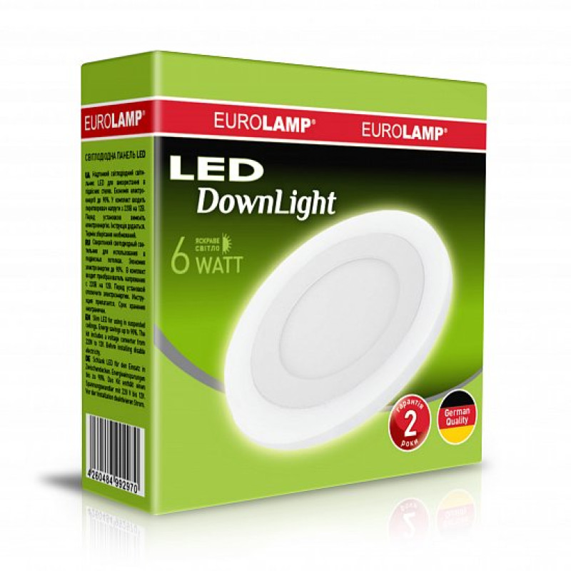 Встраиваемый LED светильник 6W 420lm 4000K ⌀105 IP20 Белый [4260484992994] LED-DLR-6/4 EUROLAMP
