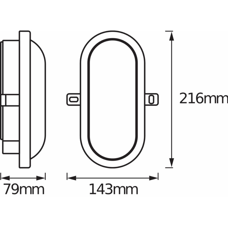 Светильник 11W 230V 840lm 4000K IP54 216х79х143mm [4099854428630] Osram LED BULKHEAD