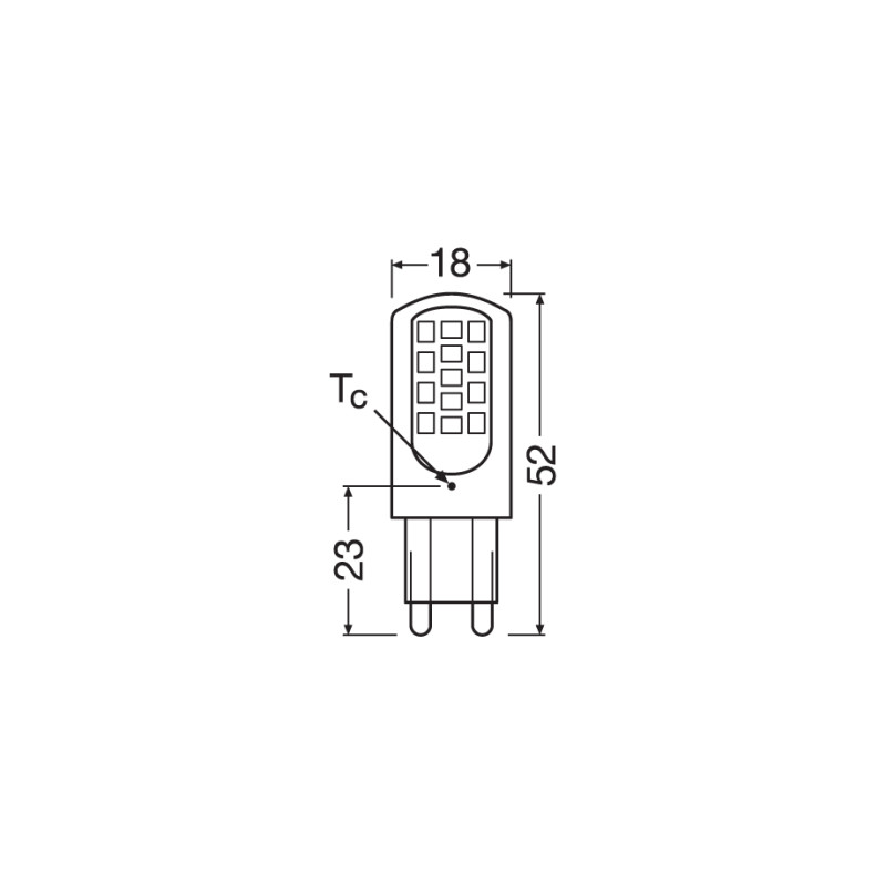Лампа светодиодная 4W 220V 470lm 2700K G9 DIM 18х52mm капсула [4058075432246] OSRAM LED PIN G9 DIM