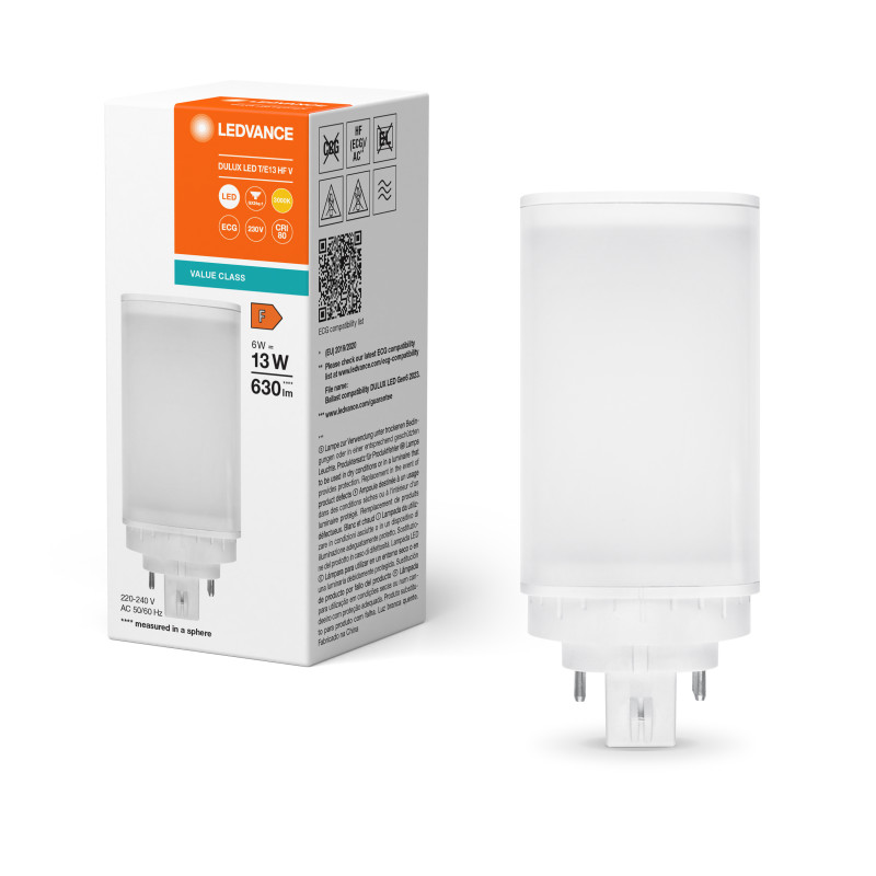 Лампа LED 6W 220V 630lm 3000K GX24q-1 102.8х45mm прямая [4058075822214] LEDVANCE DULUX LED T/E HF & AC MAINS V