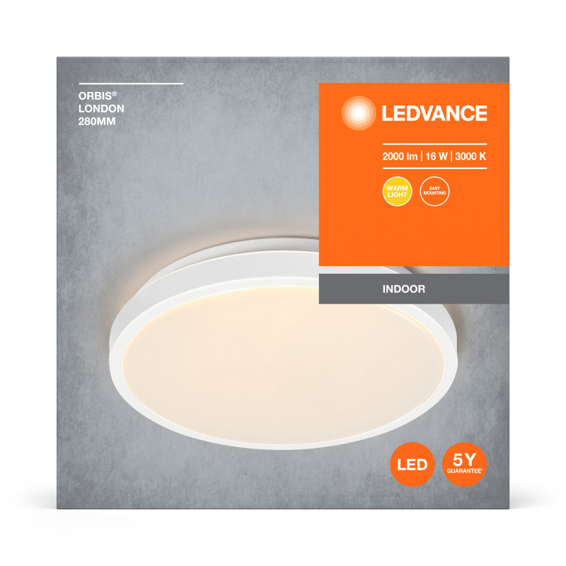 LED Светильник накладной 16W 220V 1050-2000lm 3000K 70х280mm [4058075829183] LEDVANCE ORBIS LONDON
