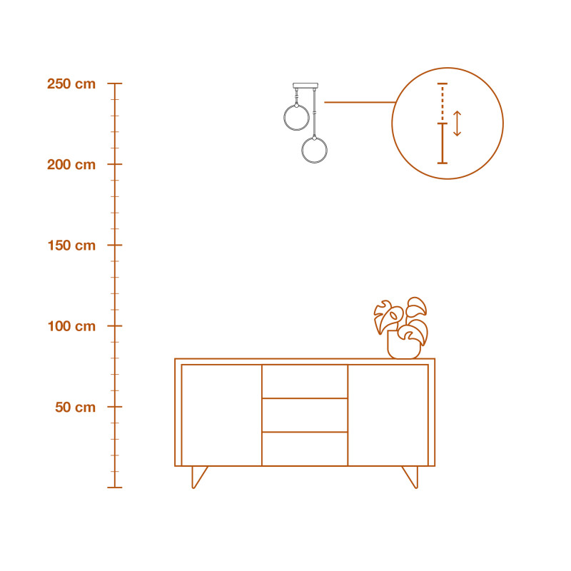 LED Світильник підвісний 14W 230V 1600lm 3000K 273x150x1210mm [4099854459009] Osram DECOR CIRCLE 2XPEND PL
