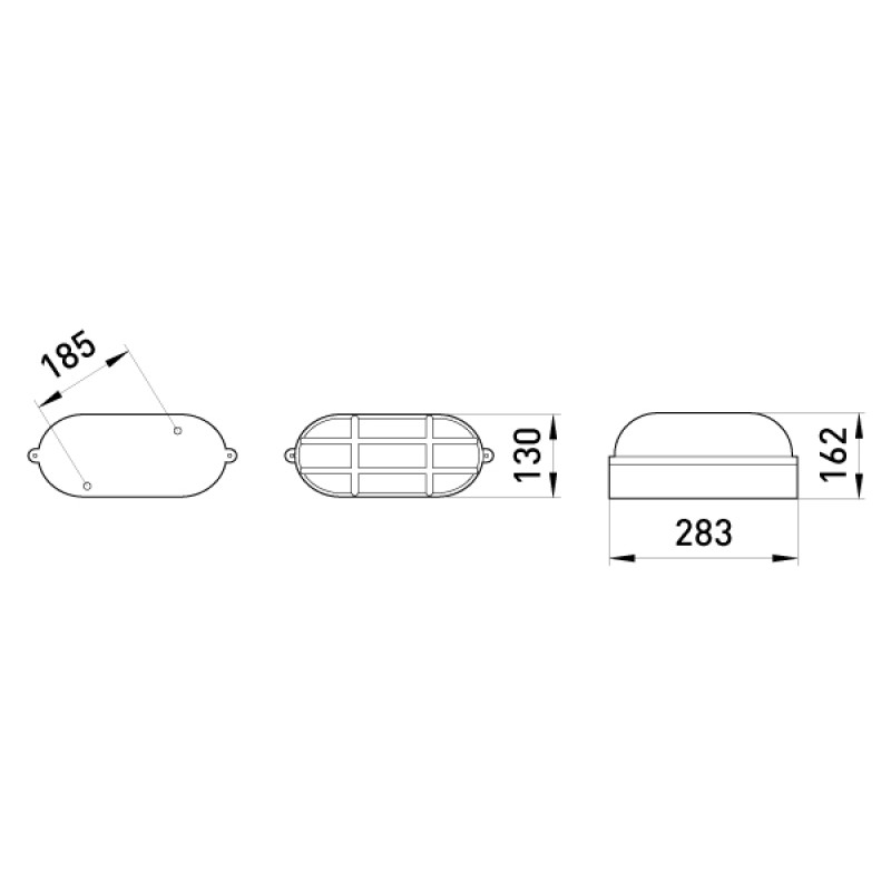 Світильник 100W 230V E27 IP54 овальний 283х130х162mm білий [l002029] E.NEXT e.light.1403.1.100.27.white