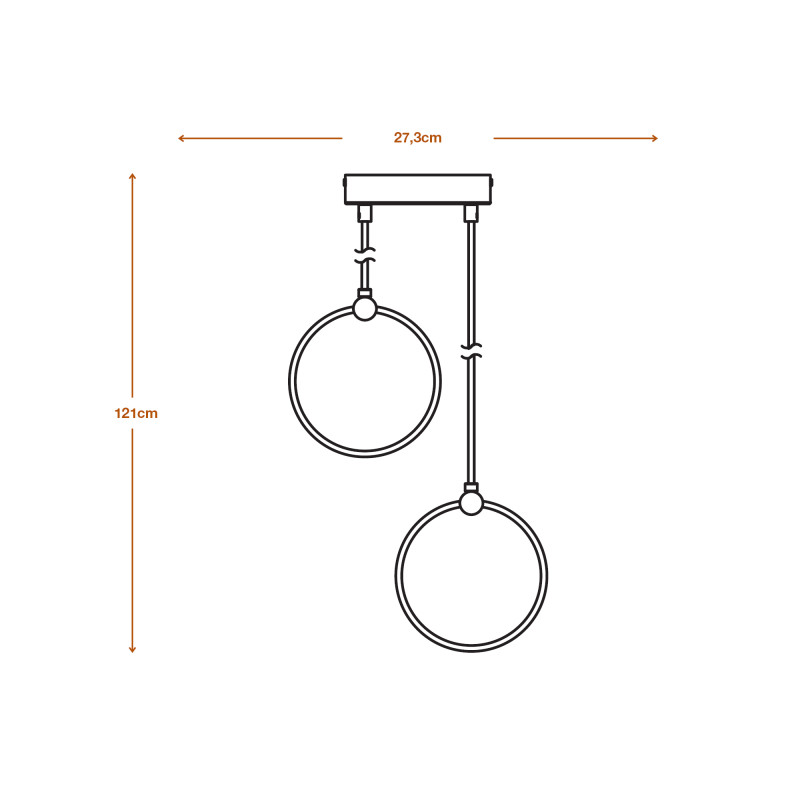 LED Светильник подвесной 14W 220V 930lm 3000K 273x150x1210mm [4058075838628] Ledvance DECOR CIRCLE 2XPEND PL
