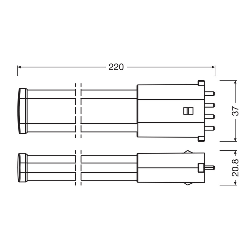 Лампа світлодіодна 6W 230V 700lm 3000K 2G7 220x37mm [4099854669750] Ledvance DULUX LED SE11