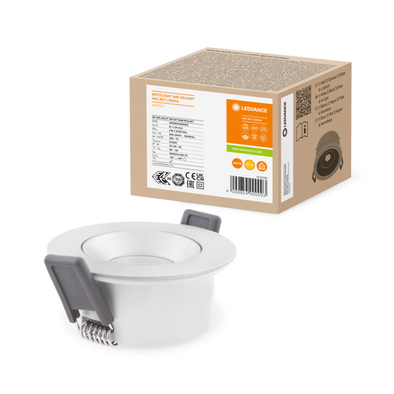 Светильник точечный 4W 220V 300lm 2700K ⌀81mm DIM IP20 белый [4099854000003] Ledvance SP AIR ADJ P