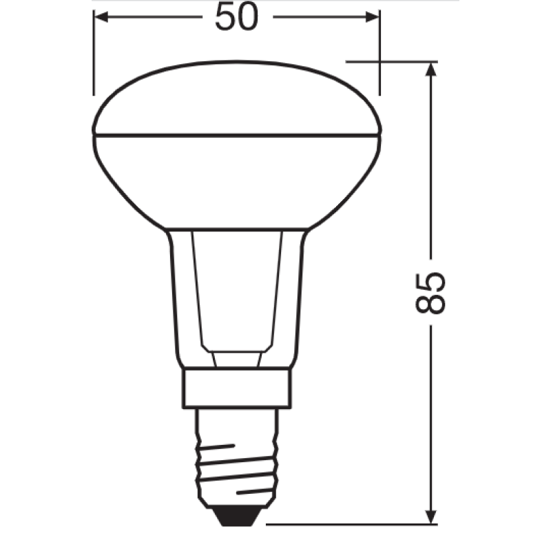 Лампа светодиодная рефлекторная 4.3W 220V 350lm 2700К E14 50х85mm гриб [4058075126022] LED STAR R50 OSRAM