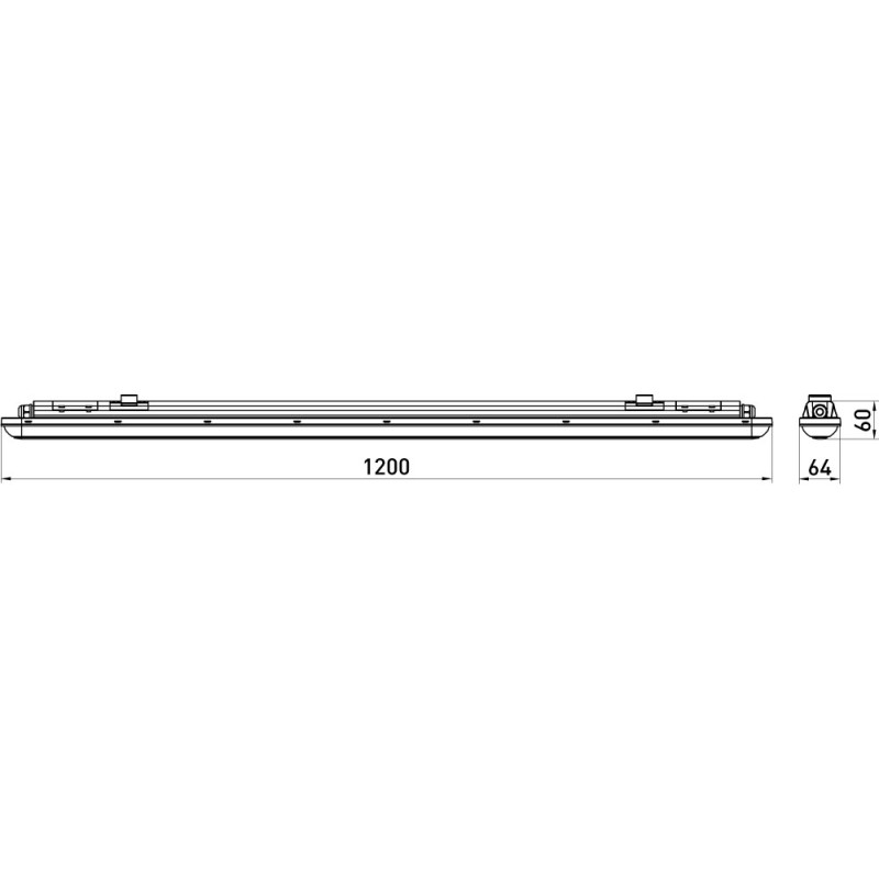 Cветильник LED линейный 36W 220V 3600lm 6500K 1200x64x60mm IP65 [l0810012] E.NEXT e.LED.cpw.stand.36.6500