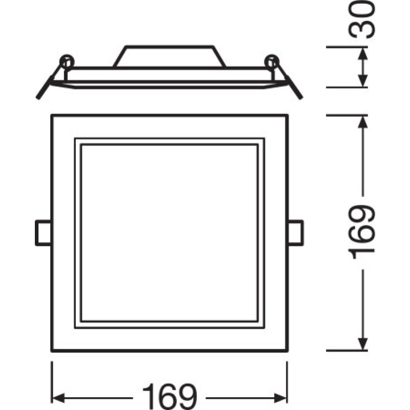 Встраиваемый LED светильник 12W 220V 1020lm 6500K 169x169x30mm IP20 белый [4058075079311] Ledvance DL Slim SQ155