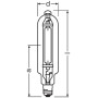 Лампа металогалогенна 2000W 220V 245000lm 4550K E40 430x106mm трубчата [4008321979063] OSRAM POWERSTAR