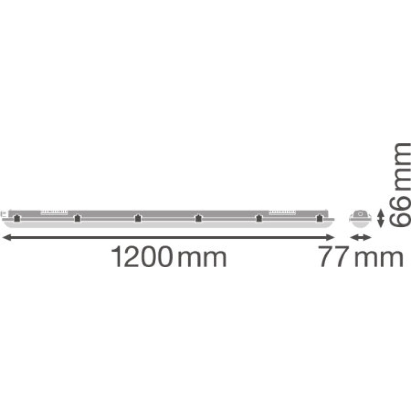 Cветильник LED линейный 20W 220V 2400lm 4000K 1200x77x66mm IP65 [4058075300781] Ledvance DP VAL 1200
