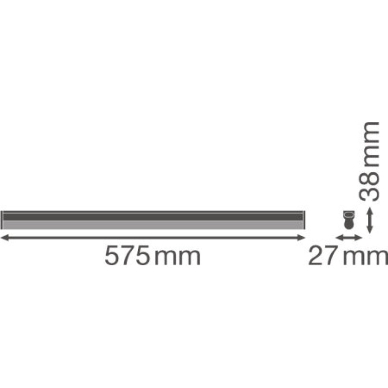 Cветильник LED линейный 10W 220V 1000lm 4000K 575x27x38mm IP20 [4058075099715] Ledvance LN COMP BATTEN 600