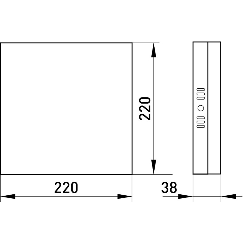 Накладной LED светильник 36W 220V 3240lm 4500K 220x220x38mm IP40 белый [l0861014] E.NEXT e.LED.stand.MP.Square.S.36.4500