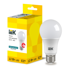 Лампа светодиодная 12W 220V 1080lm 4000K E27 60х110mm груша [LLA-A60-12-230-40-E27] ALFA УЕК