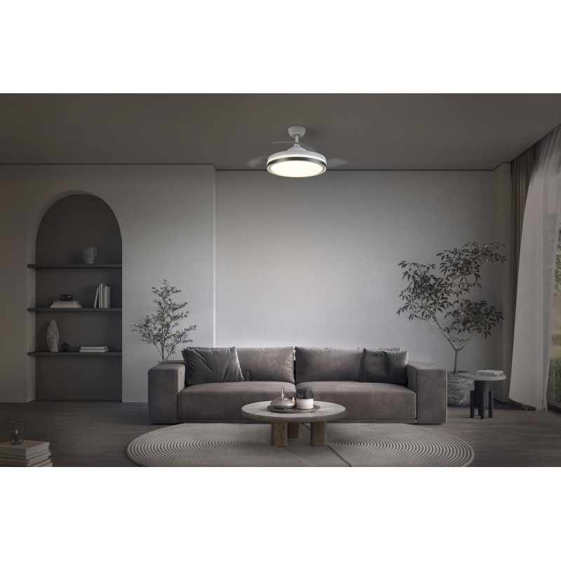 LED светильник потолочный с вентилятором 36W 230V 4200lm 3000-6500K IP20 ø490x385mm DIM пульт управления [4099854506789] Ledvance Ceiling Fan Retractable