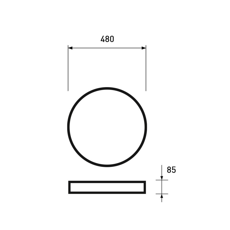 LED Светильник накладной 85W 230V 5800lm 3000-6500K ø480x85mm DIM [4262380665521] LED-ALR-85W-T35 EUROLAMP