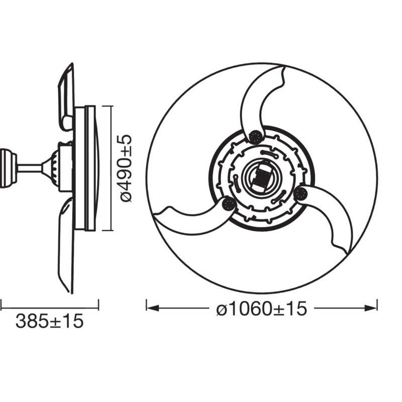 LED светильник потолочный с вентилятором 36W 230V 4200lm 3000-6500K IP20 ø490x385mm DIM пульт управления [4099854506789] Ledvance Ceiling Fan Retractable