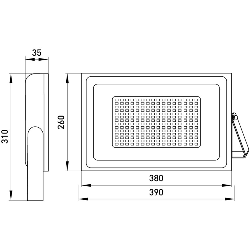 Прожектор LED 200W 220V 16000lm 6000K IP65 380x35x260mm [l0790007] E.NEXT e.LED.flood.stand.200.6000