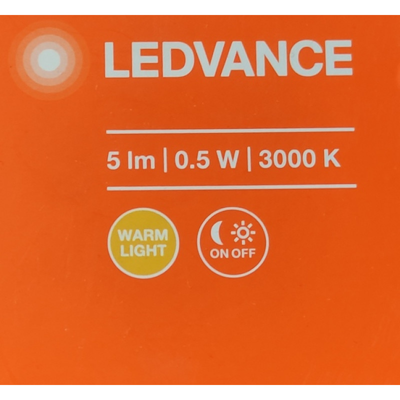 Ночник 0.50W 220V 5lm 3000K 55x60x60mm [4058075399662] Ledvance LUNETTA Wave в розетку с датчиком освещенности