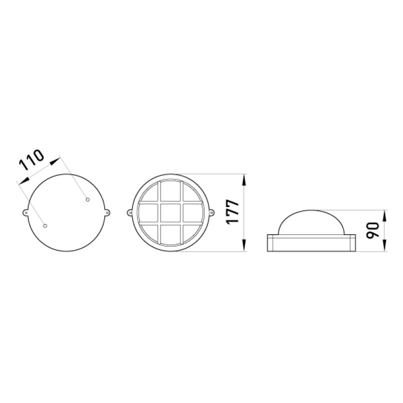 Світильник 60W 230V E27 IP54 круглий 177х90mm чорний [l002005] E.NEXT e.light.1303.1.60.27.black