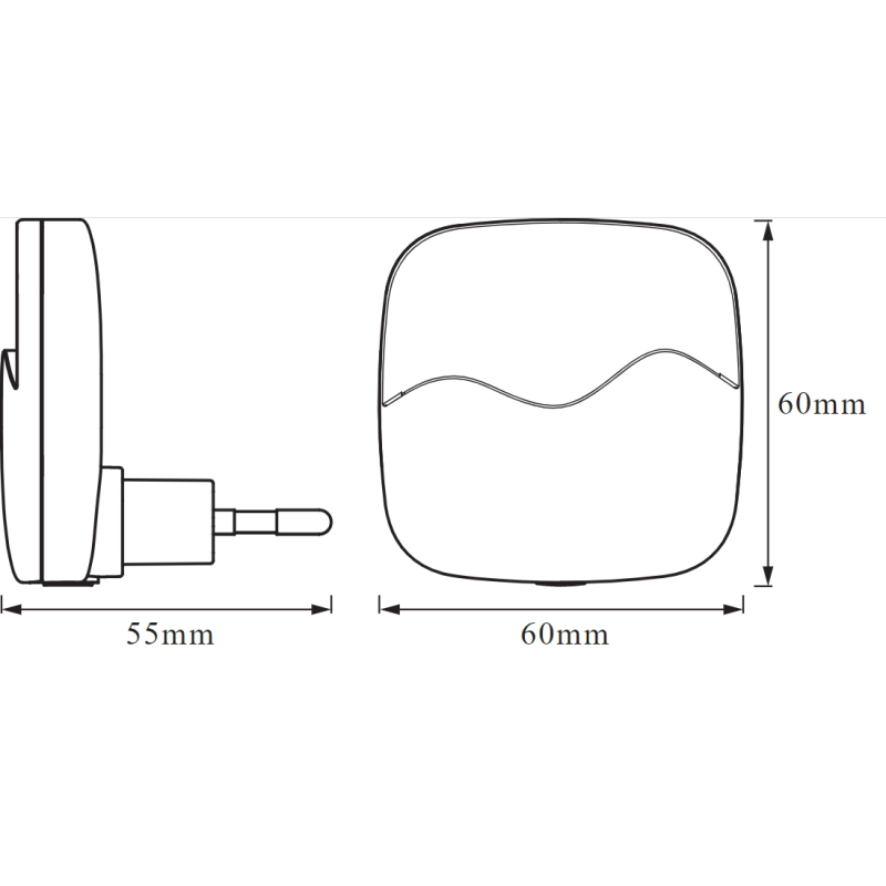 Ночник 0.50W 220V 5lm 3000K 55x60x60mm [4058075399662] Ledvance LUNETTA Wave в розетку с датчиком освещенности