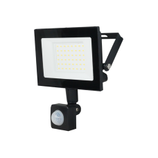 Прожектор LED 50W 230V 4000lm 6500K 148x160x70mm с датчиком движения черный [SLC-50-IP54-MS-B] Delta SLC-MS UEC