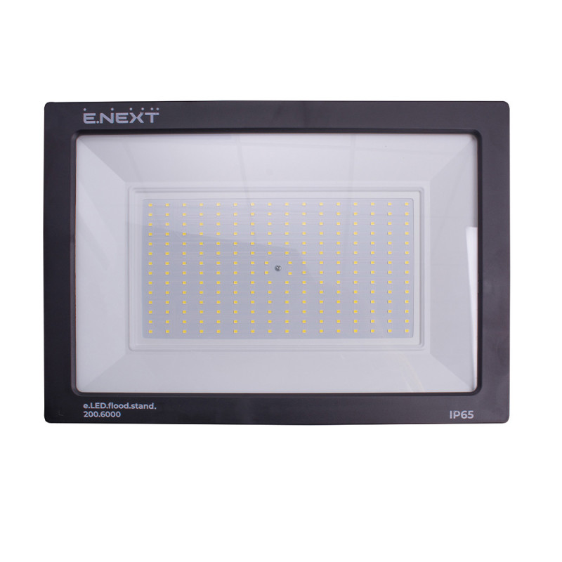 Прожектор LED 200W 220V 16000lm 6000K IP65 380x35x260mm [l0790007] E.NEXT e.LED.flood.stand.200.6000