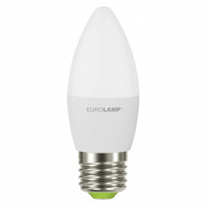 Лампа светодиодная 6W 220V 460lm 3000K E27 37х102mm свеча [4260484998606] LED-CL-06273(P) EUROLAMP