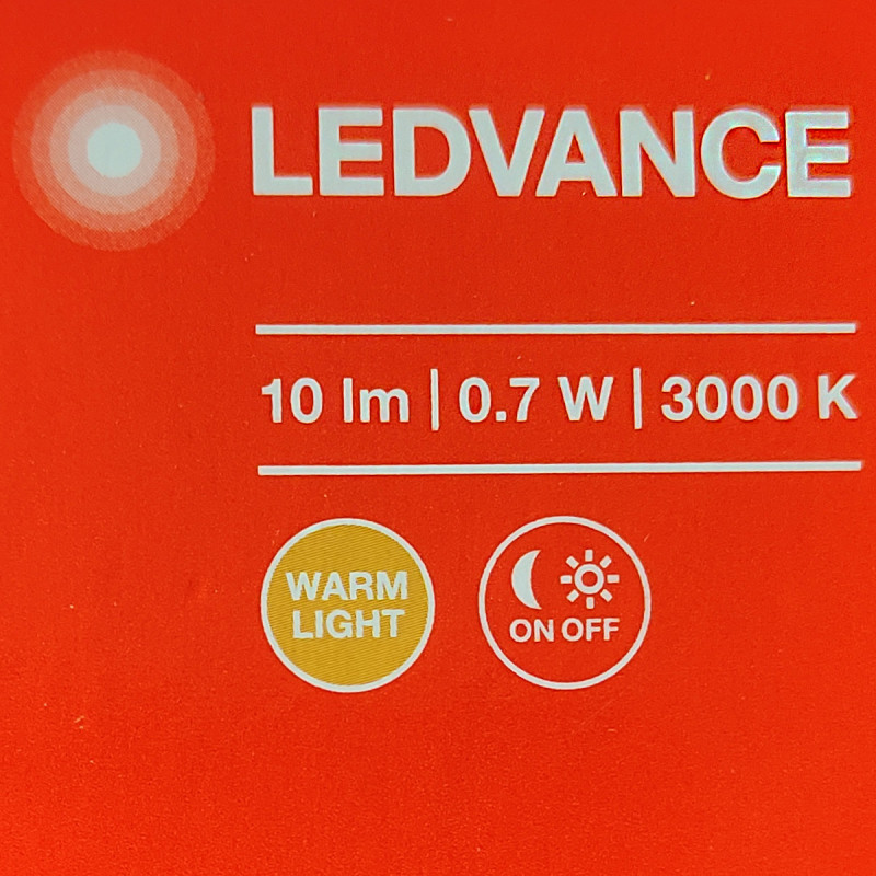 Нічник 0.70W 220V 10lm 3000K 67x73x84mm [4058075266780] Ledvance LUNETTA Hall Sensor з сенсором руху і світла