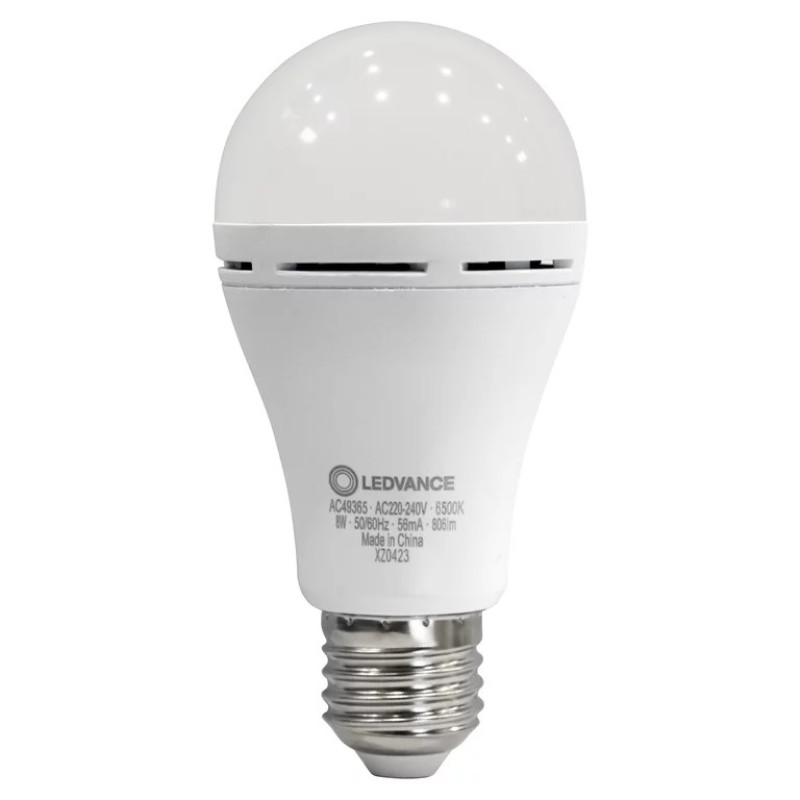 Лампа LED с аккумулятором 8W 220V 806lm 6500K E27 1800mA/h 60х122mm [4099854102431] LEDVANCE LED RECHARGEABLE