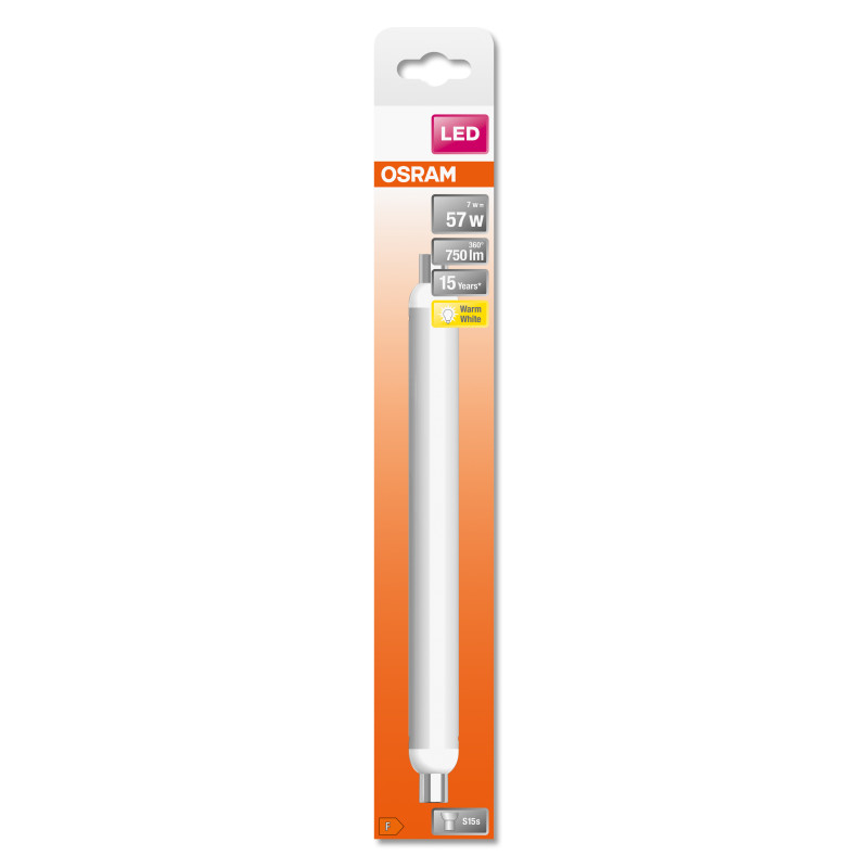 Лампа светодиодная 7W 220V 750lm 2700K S15s 26x284mm прямая [4058075699458] OSRAM LED LINE S15 / S19