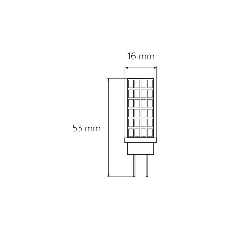 Лампа светодиодная 5W 220V 500lm 4000K G4 16x53mm капсула [4262380664777] EUROLAMP LED-G4-0540(220)