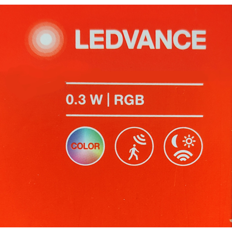 Светильник-часы 0.30W RGB 220V 62x62x62mm [4058075759282] Ledvance LUNETTA SQUARE с сенсором движения и света